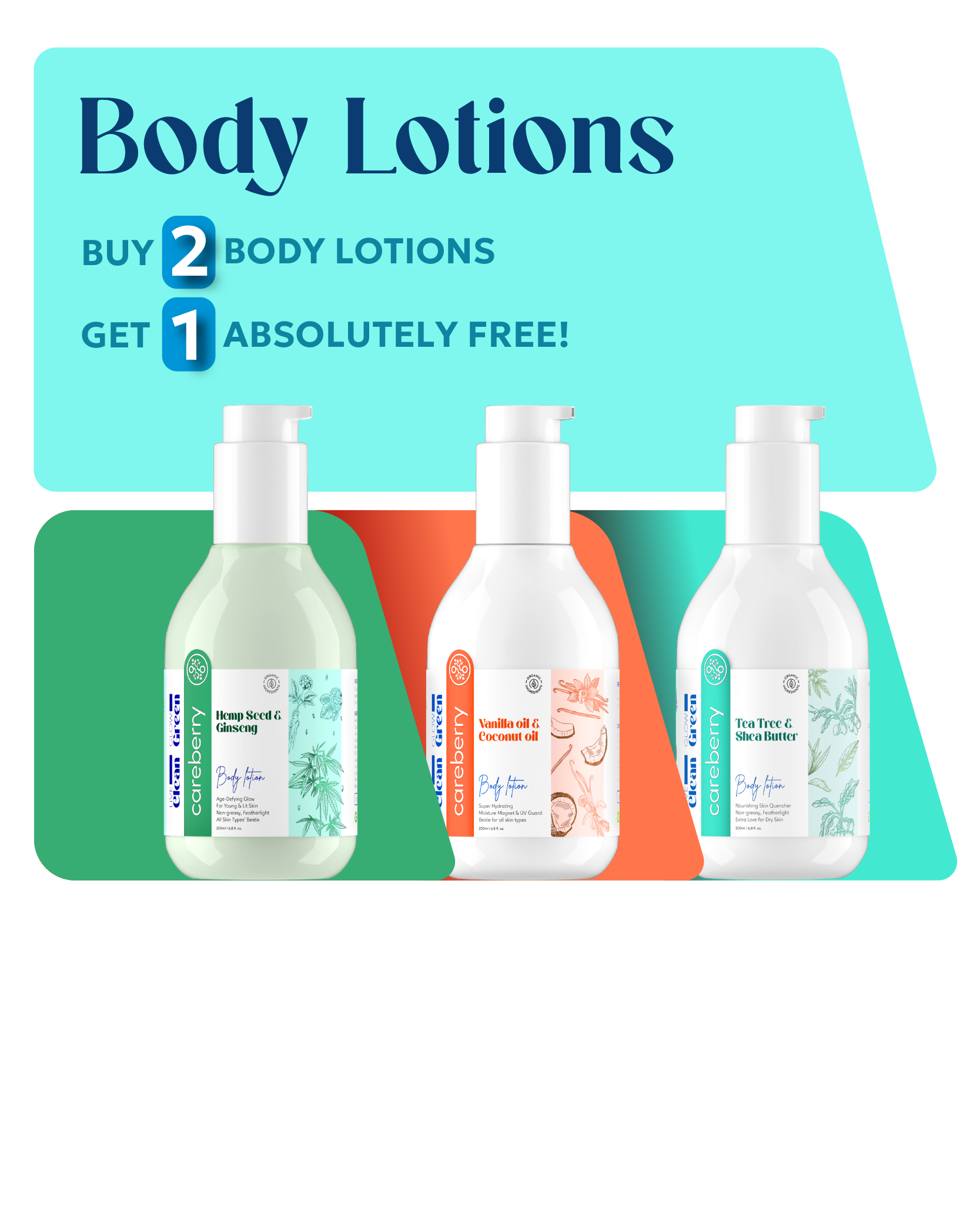 Buy 2 body lotions of Careberry and get 1 free