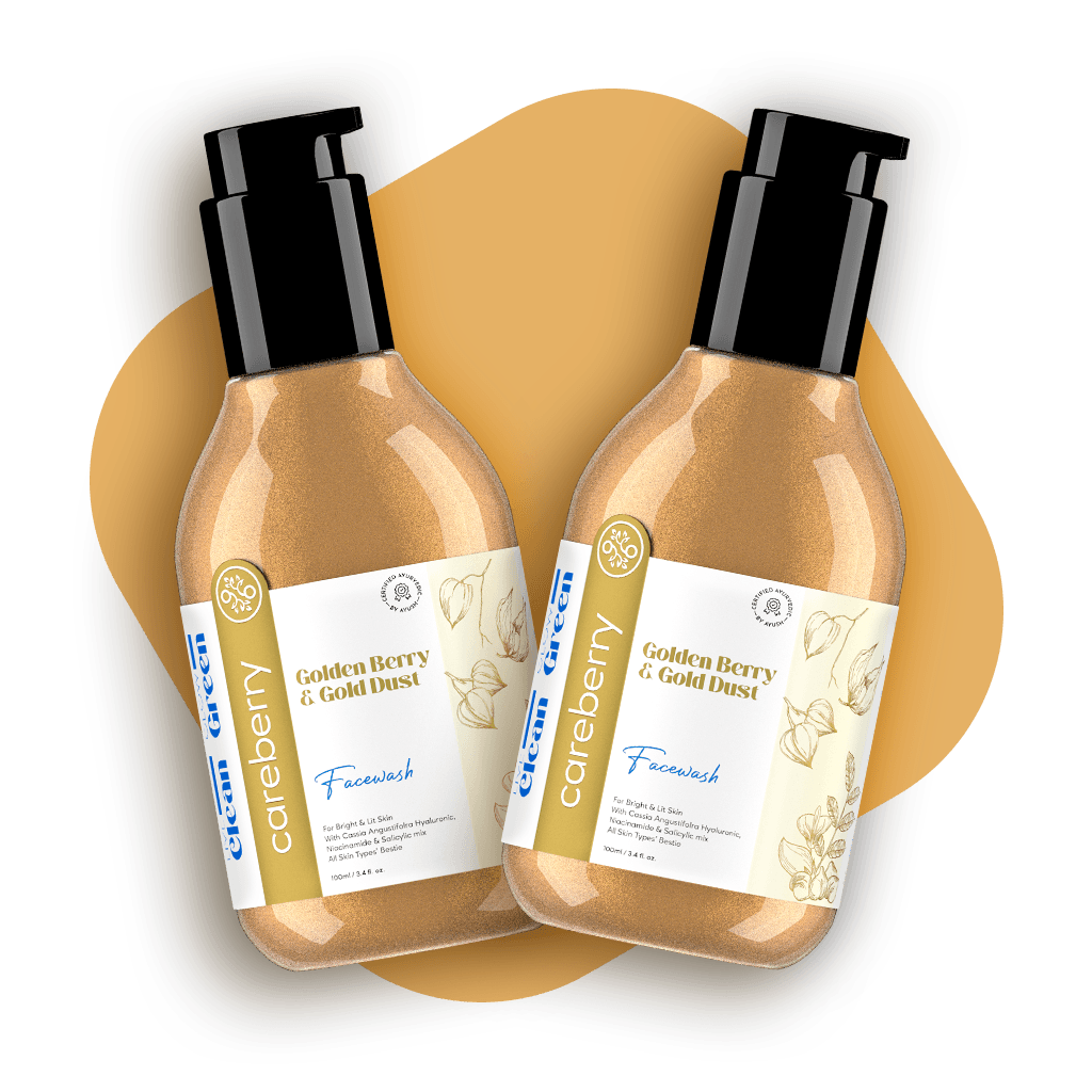 Golden Berry & Gold Dust Face Wash, For Bright & Lit Skin, Ayush Certified Ayurvedic, Anti-Pollution, With Hyaluronic, Niacinamide & Salicylic Mix (Pack of 2 100ml each)