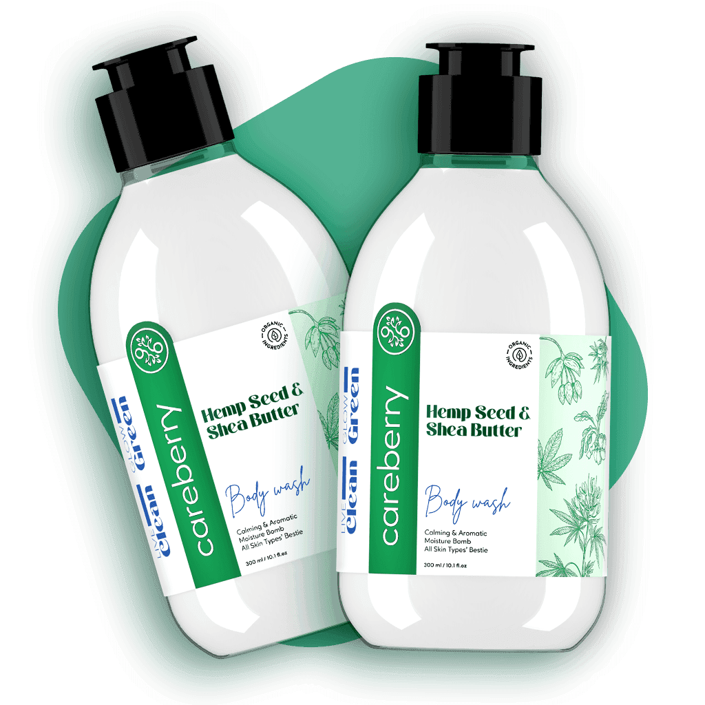 Hemp Seed & Shea Butter Calming Body Wash| Certified Ayurvedic | Sulphate & Paraben Free (Pack of 2 300ml each)