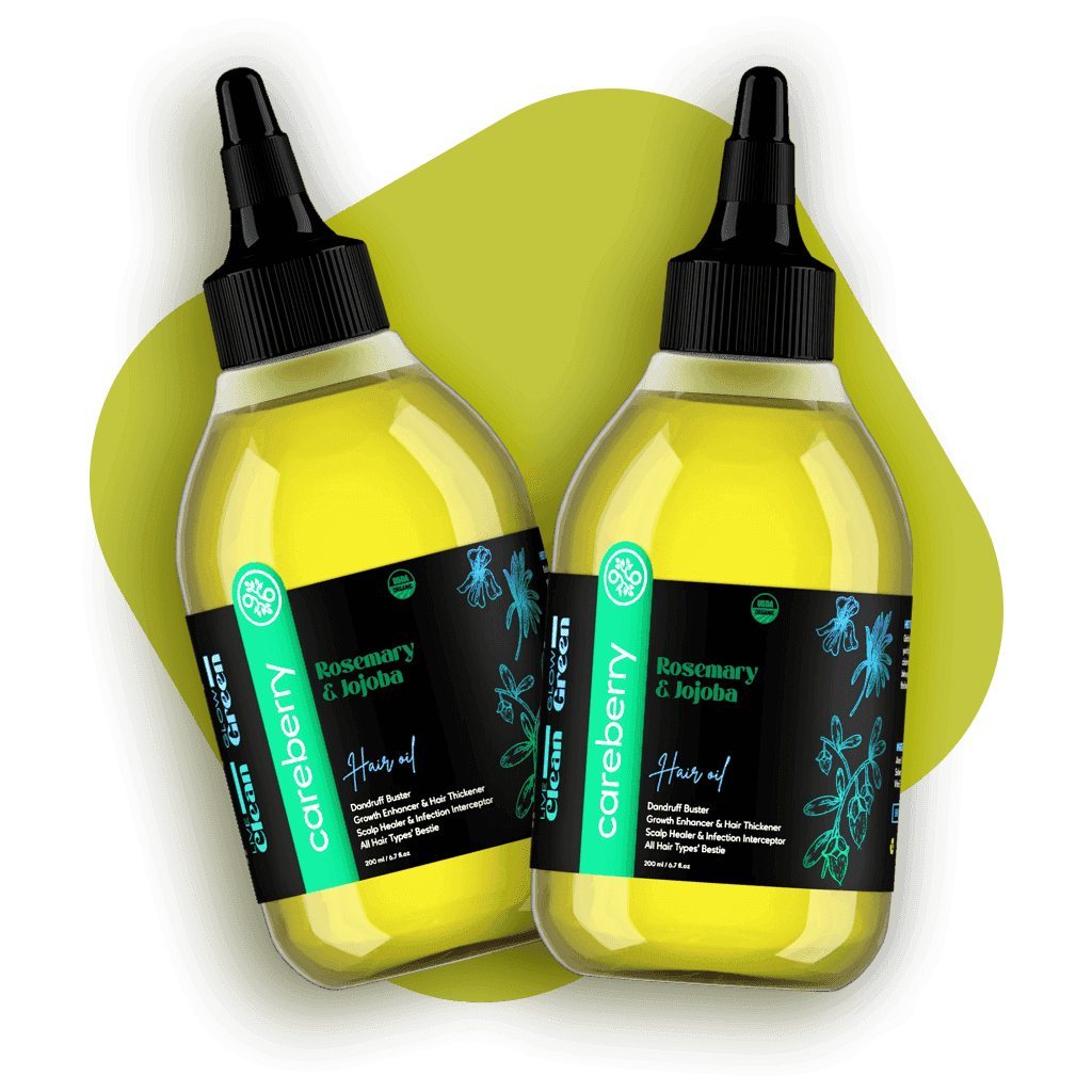 Organic Rosemary & Jojoba Anti-Dandruff Hair Oil – Pack of 2 (200ml Each)